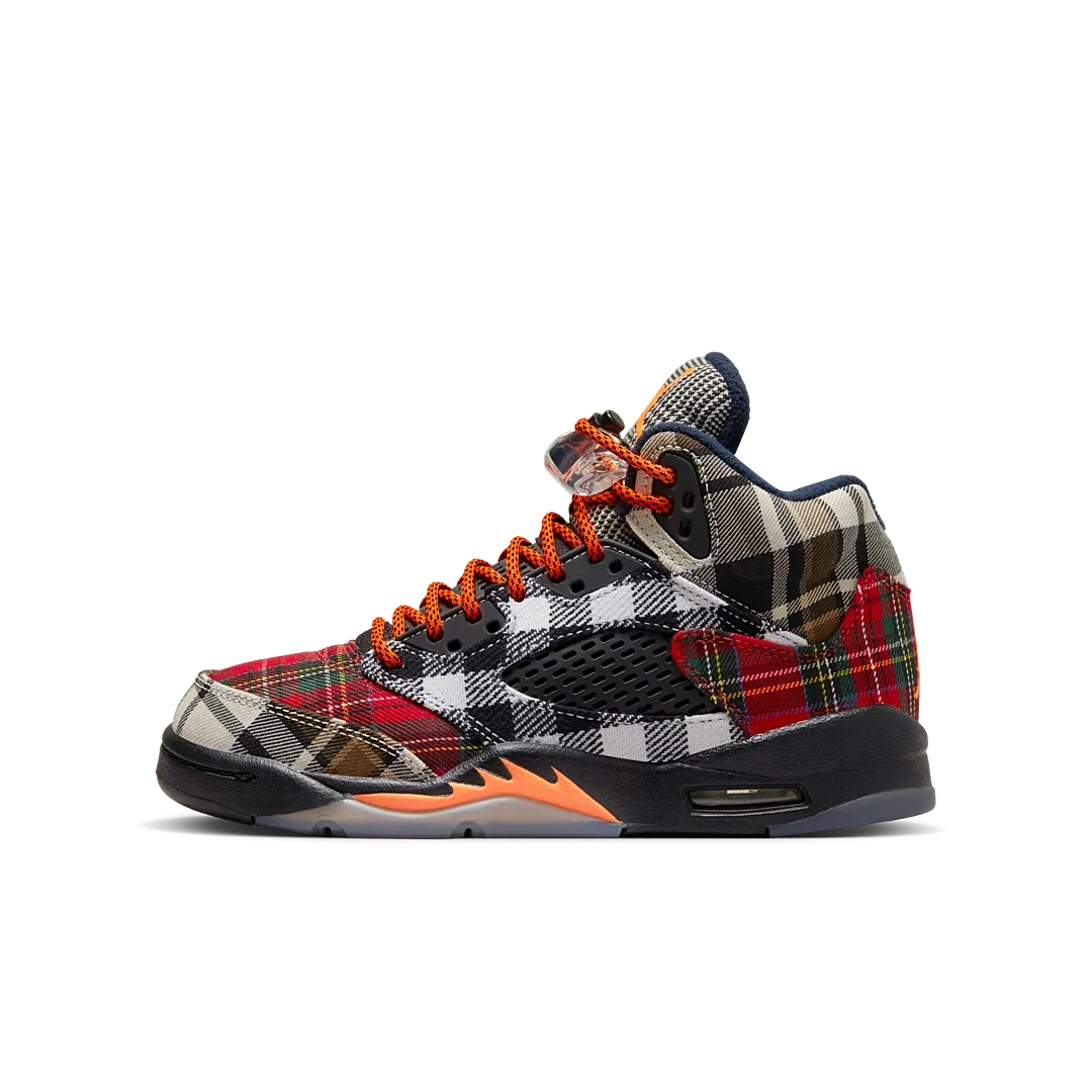 Overkicks - Air Jordan 5 Retro Plaid (GS) (FD4814-008) - vista lateral