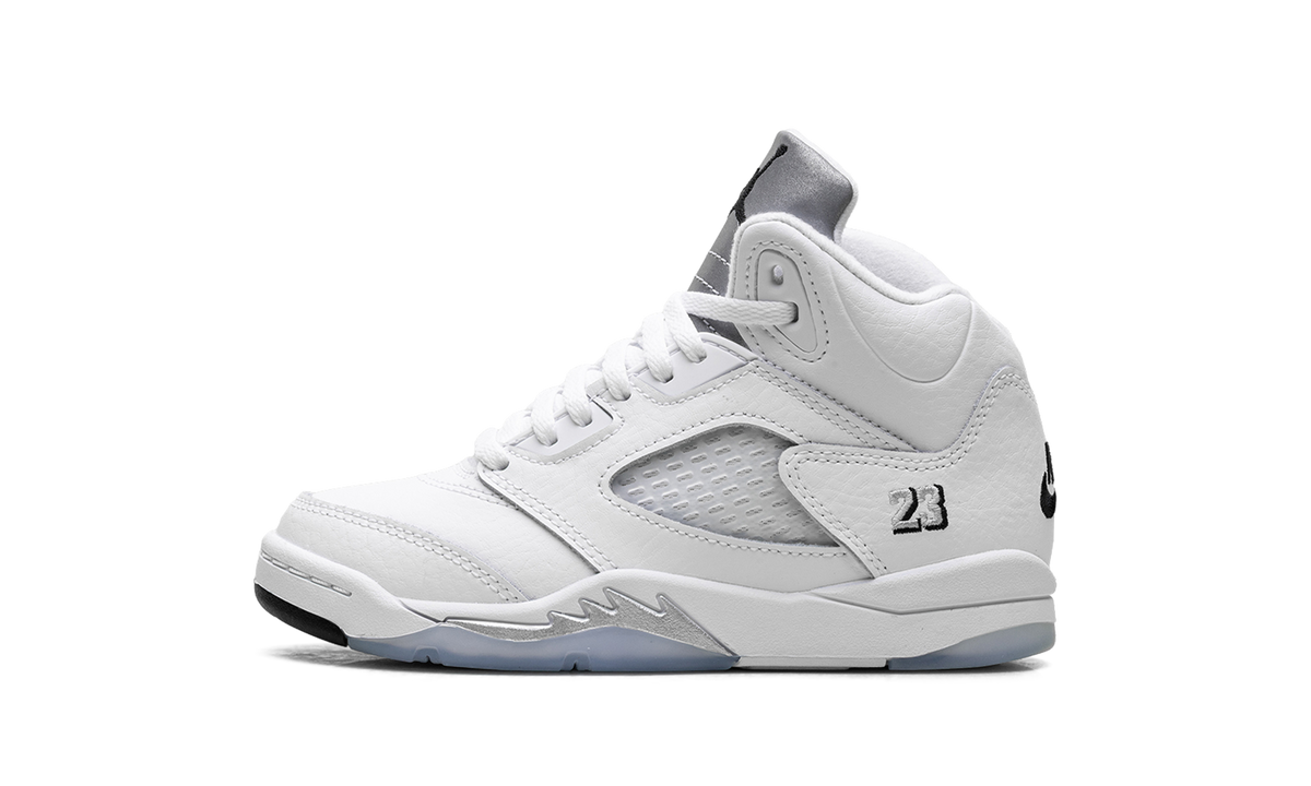 Overkicks - Air Jordan 5 Retro White Metallic (2026) (PS) (HQ7979-103) - vista lateral