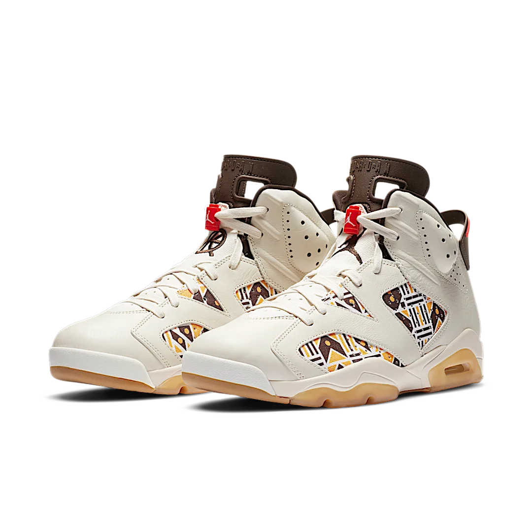 Overkicks - Air Jordan 6 Retro Quai 54 Sail Brown (2020) (CZ4152-100) - vista trasera