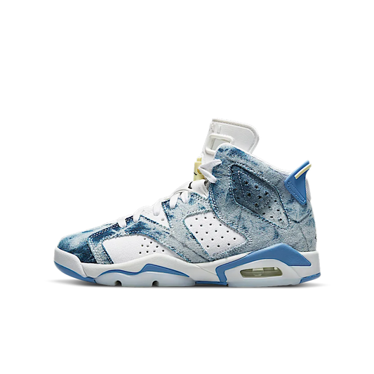 Overkicks - Air Jordan 6 Retro Washed Denim (2022) (GS) (DM9045-100) - vista lateral