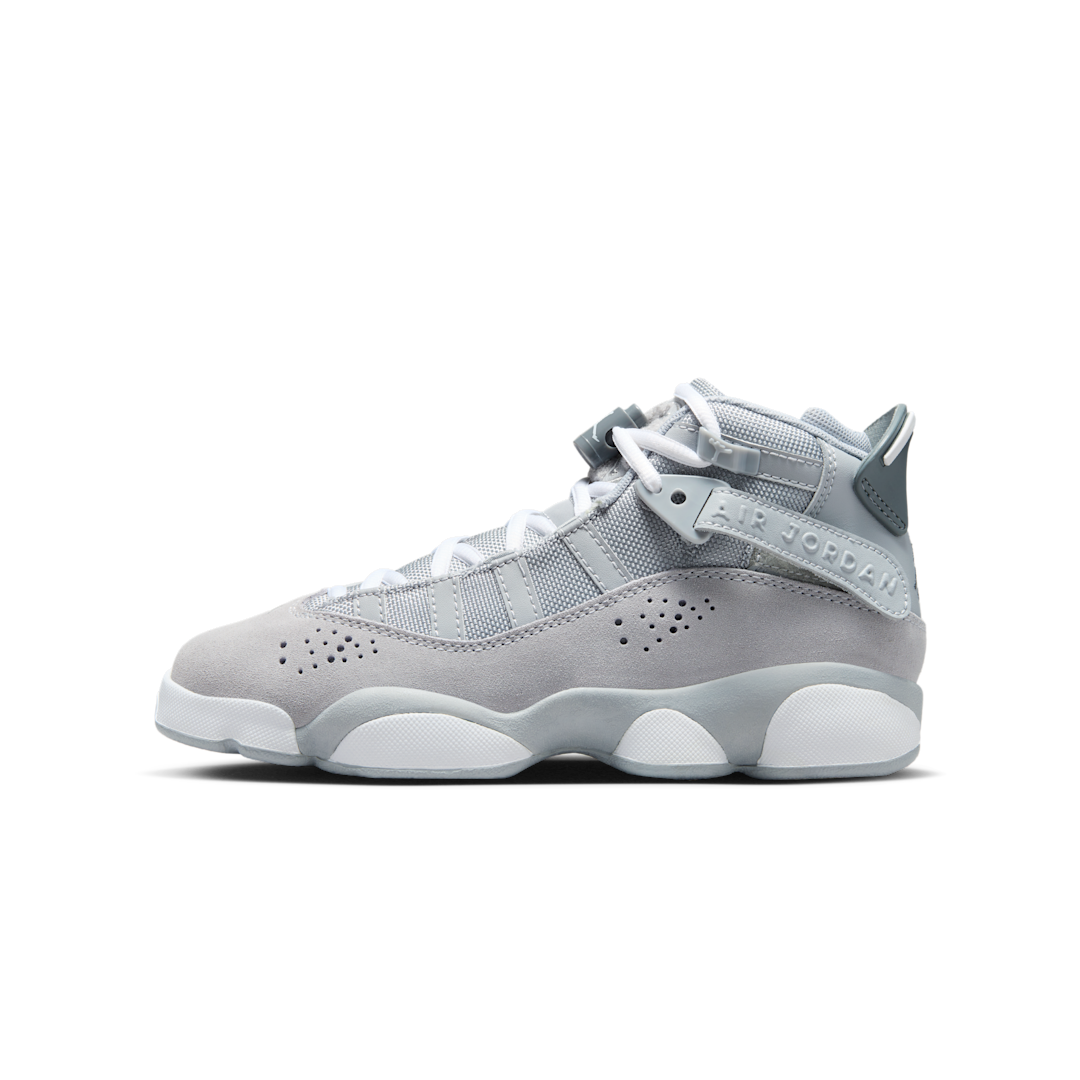 Overkicks - Air Jordan 6 Rings Wolf Grey White Cool Grey (GS) (323419-009) - vista lateral