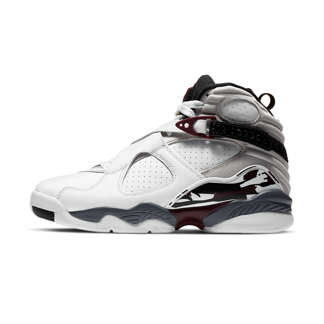 Overkicks - Air Jordan 8 Retro White Burgundy (CI1236-104) - vista lateral