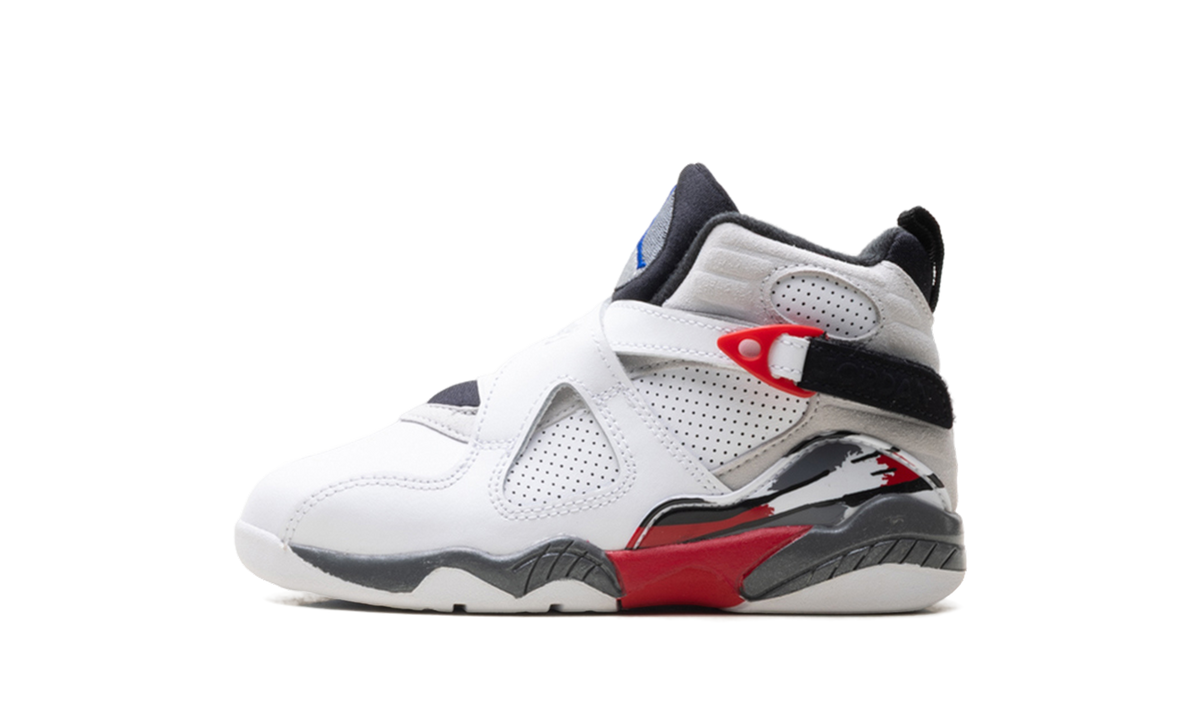 Overkicks - Air Jordan 8 Retro White True Red (2025) (PS) (305369-100) - vista lateral