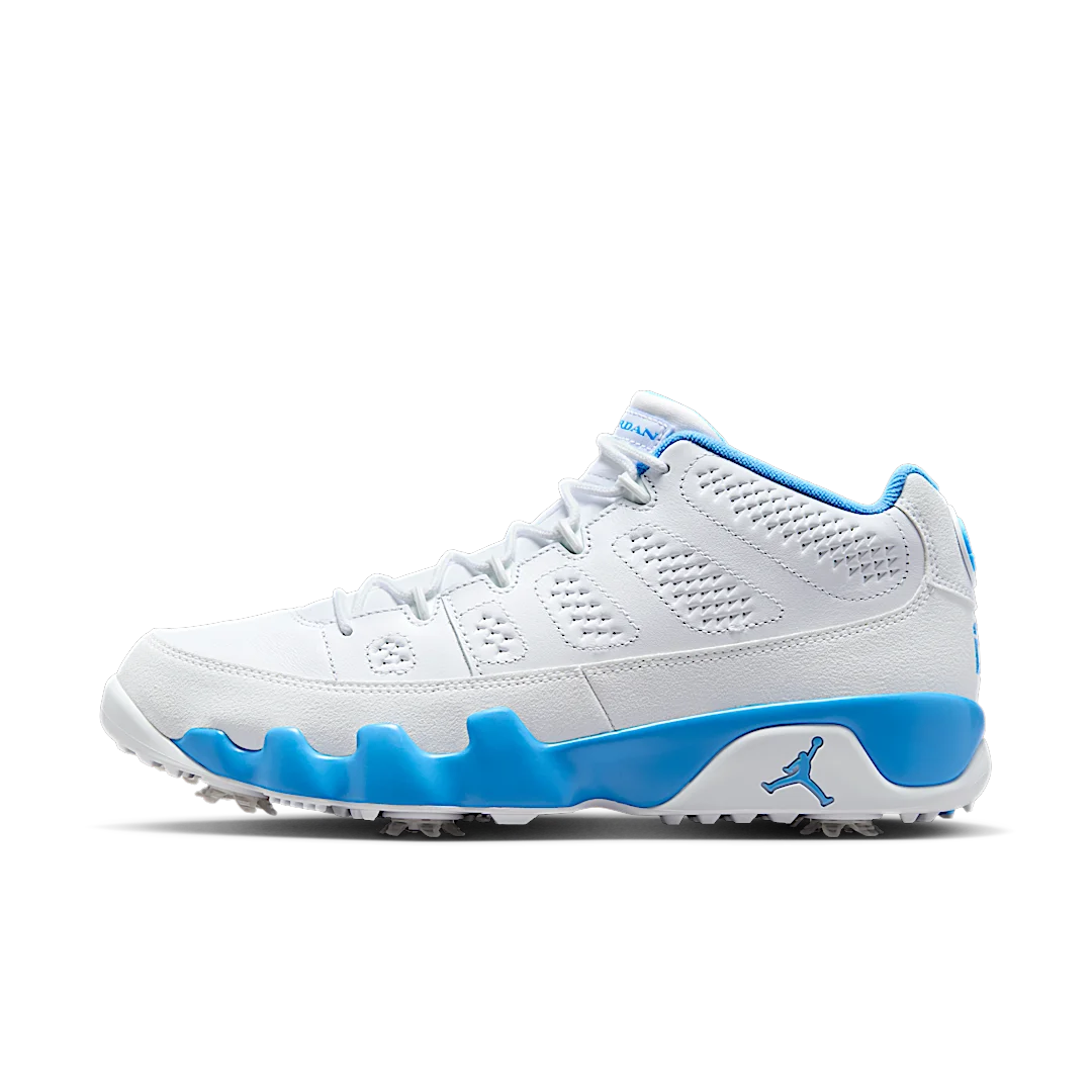Overkicks - Air Jordan 9 Retro Low Golf White University Blue (FJ5934-101) - vista lateral