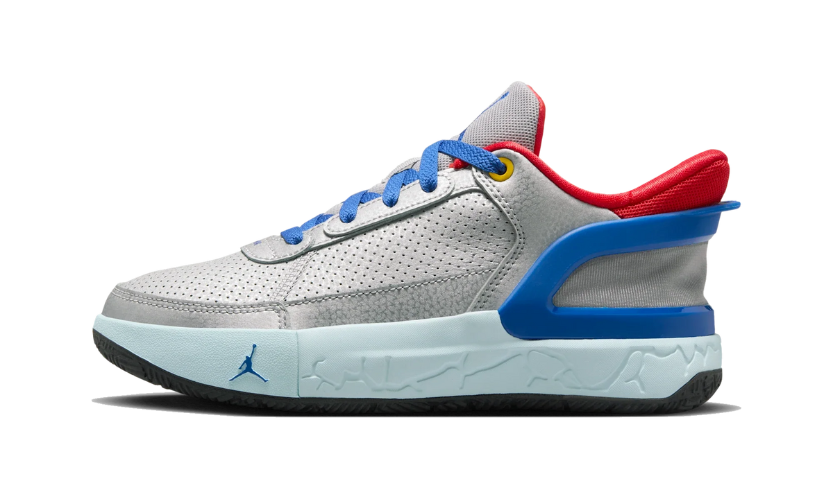 Overkicks - Air Jordan DAY1 EO Metallic Silver Light Crimson Glacier Blue Game Royal (GS) (FQ1306-003) - vista lateral