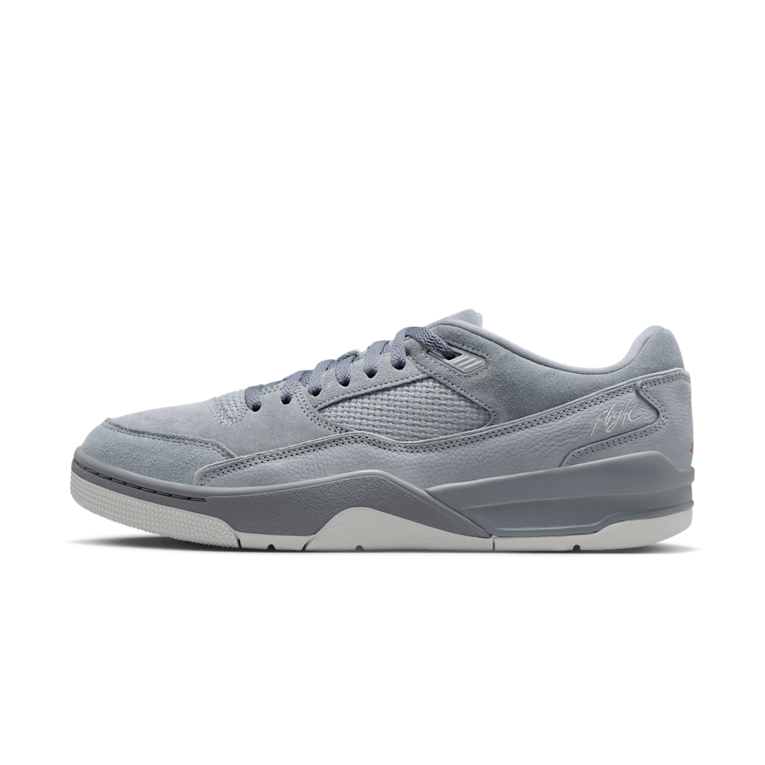Overkicks - Air Jordan Flight Court Cool Grey Varsity Red (HF3255-007) - vista lateral