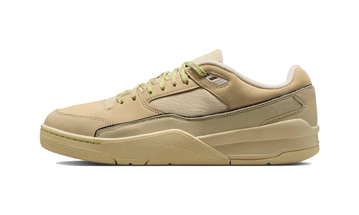 Overkicks - Air Jordan Flight Court Light Khaki Lemon Twist (HF3255-203) - vista lateral