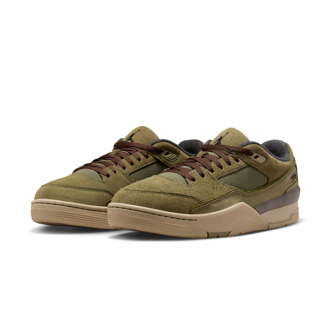 Overkicks - Air Jordan Flight Court Medium Olive Baroque Brown (HF3255-202) - vista trasera