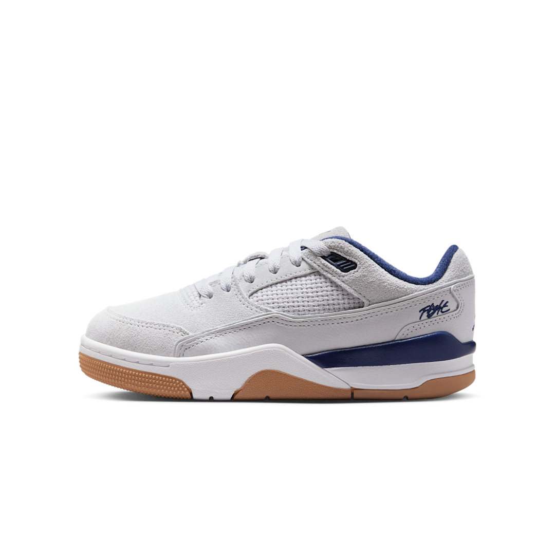 Overkicks - Air Jordan Flight Court Neutral Grey White Gum Light Brown Midnight Navy (GS) (HF3333-004) - vista lateral