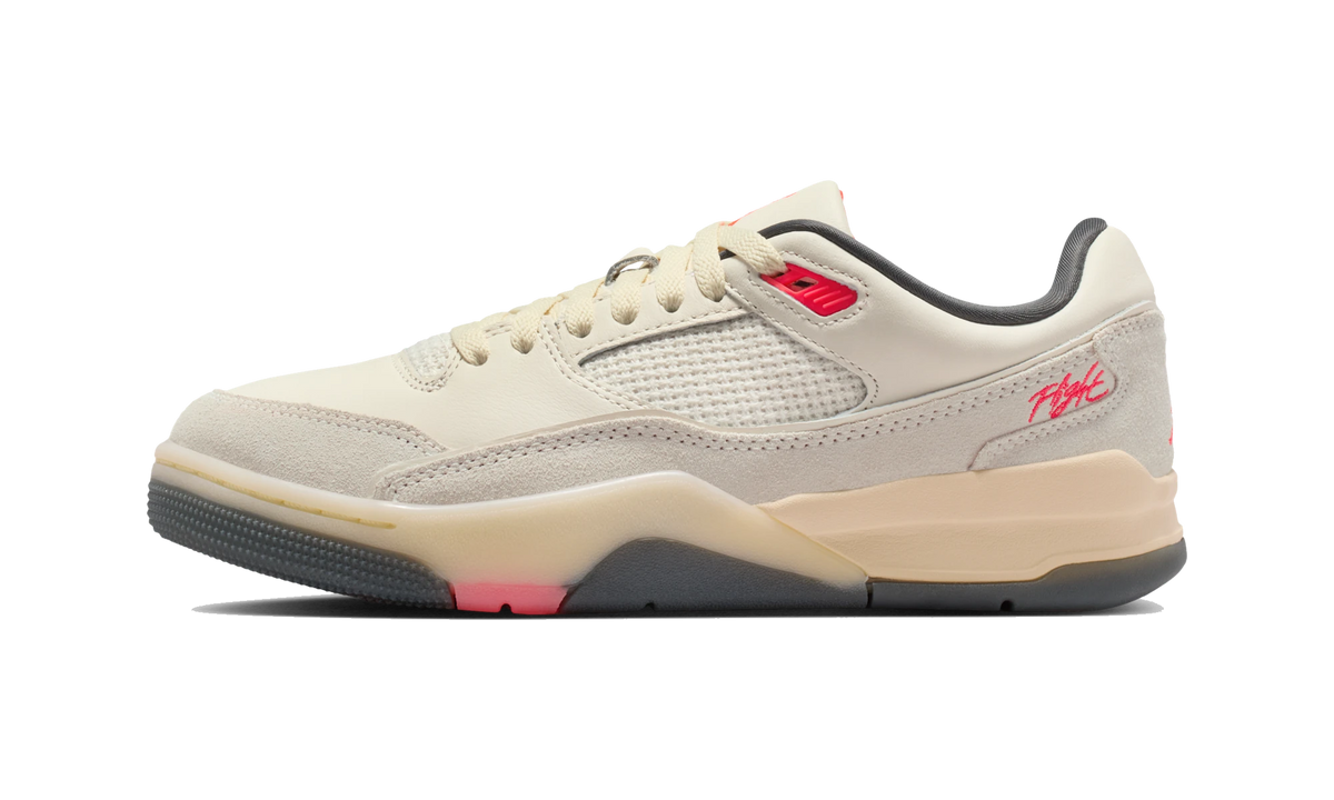 Overkicks - Air Jordan Flight Court Pale Ivory Anthracite Infrared (FZ9854-108) - vista lateral