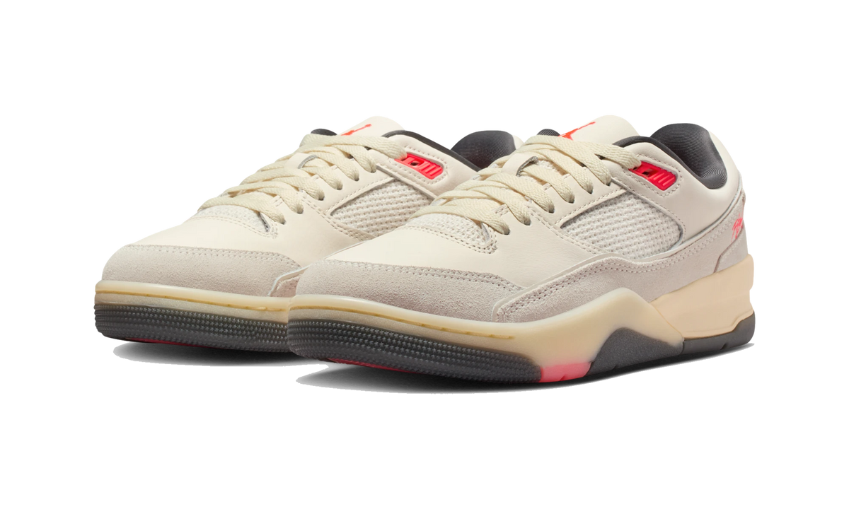 Overkicks - Air Jordan Flight Court Pale Ivory Anthracite Infrared (FZ9854-108) - vista trasera
