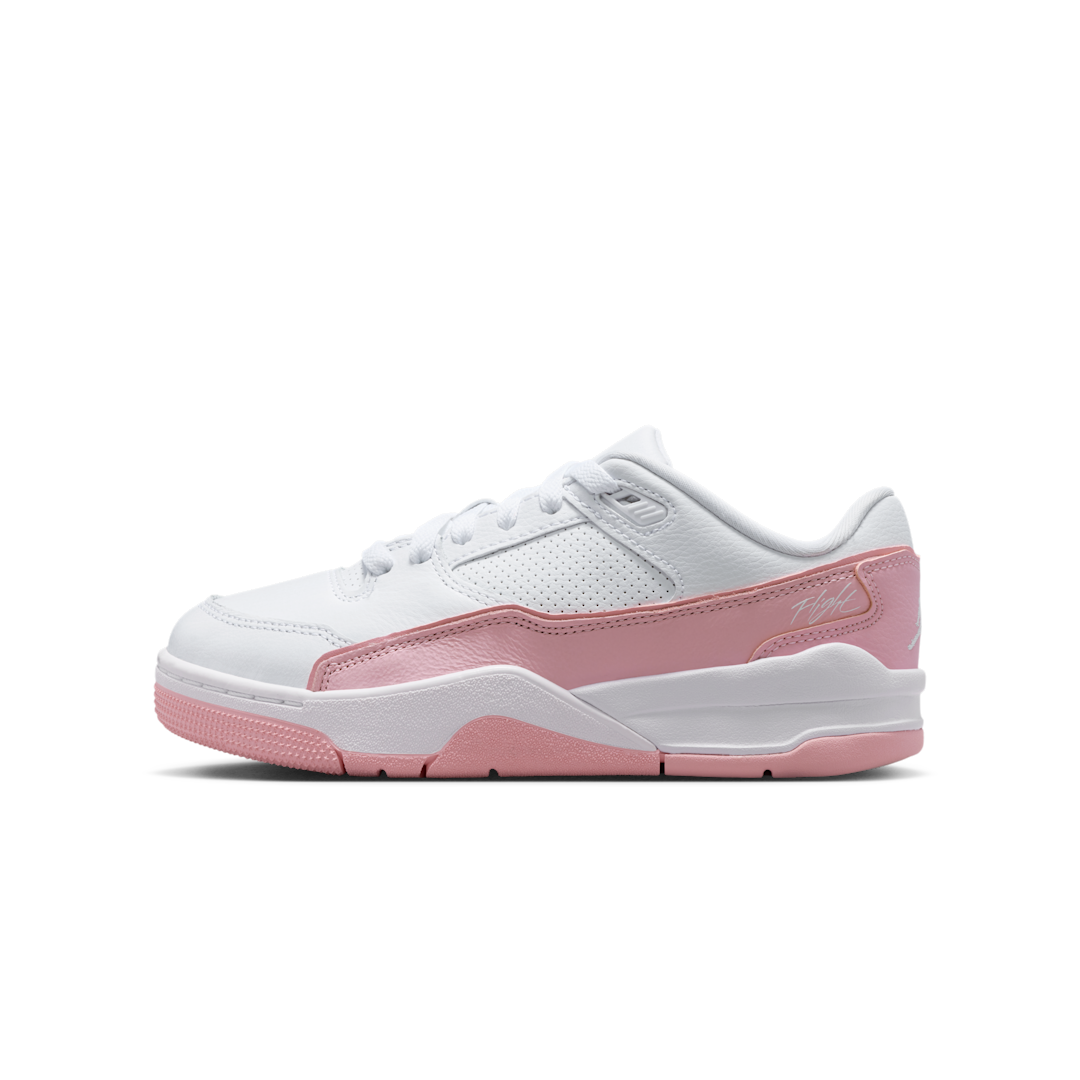 Overkicks - Air Jordan Flight Court White Medium Soft Pink (GS) (HF3333-161) - vista lateral