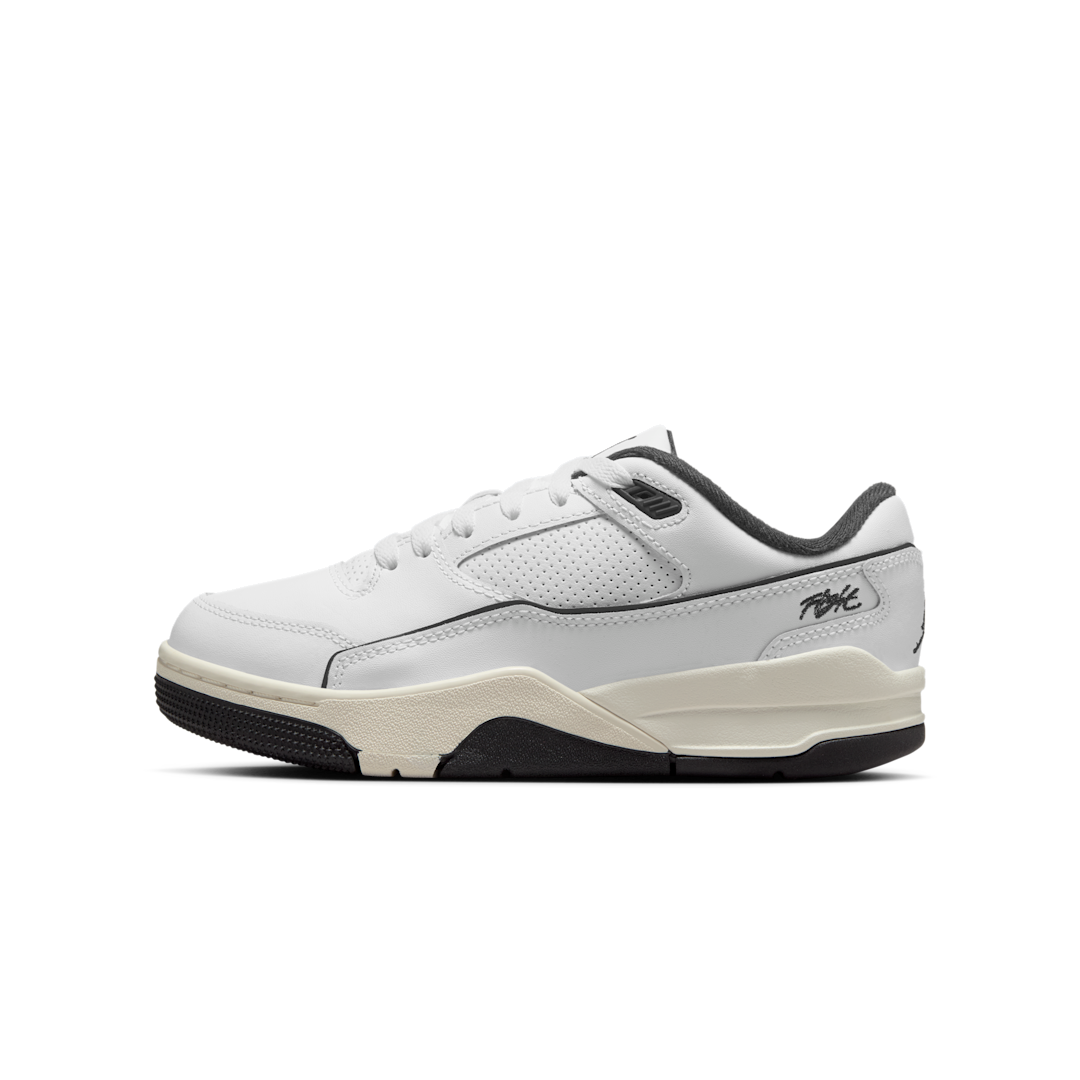 Overkicks - Air Jordan Flight Court White Sail Black (GS) (HF3333-100) - vista lateral