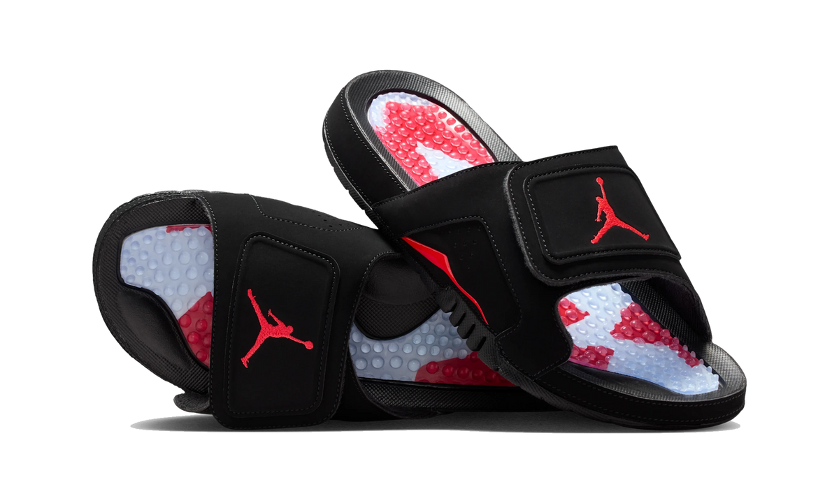 Overkicks - Air Jordan Hydro 6 Retro Slide Black Infrared (DM0979-009) - vista lateral