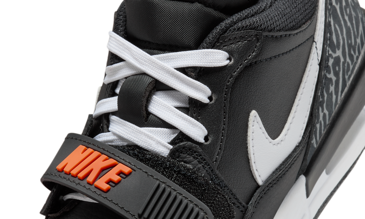 Overkicks - Air Jordan Legacy 312 Low Black White Safety Orange (CD9054-018) - detalle lateral interior