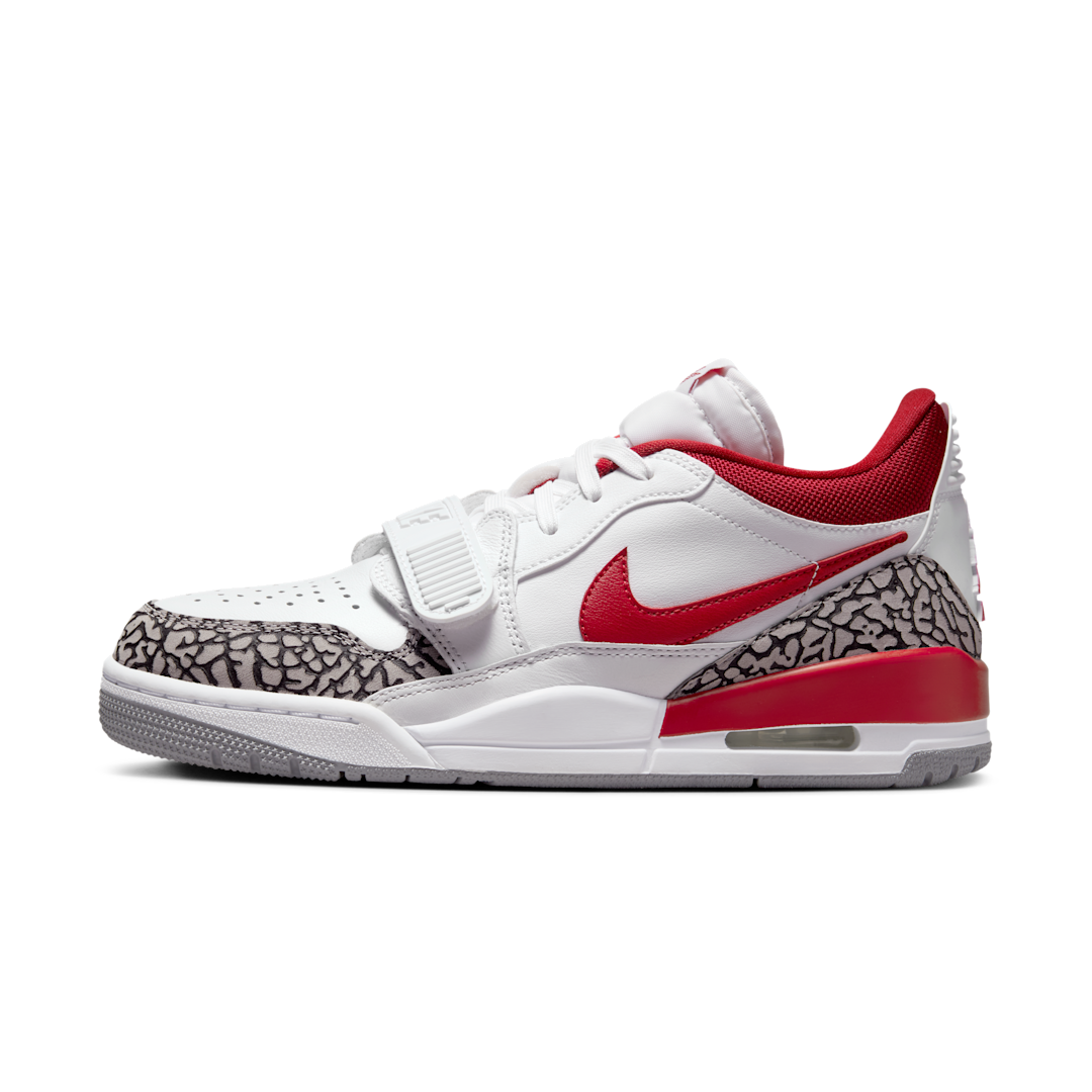 Overkicks - Air Jordan Legacy 312 Low White Cement Gym Red (FQ7827-106) - vista lateral
