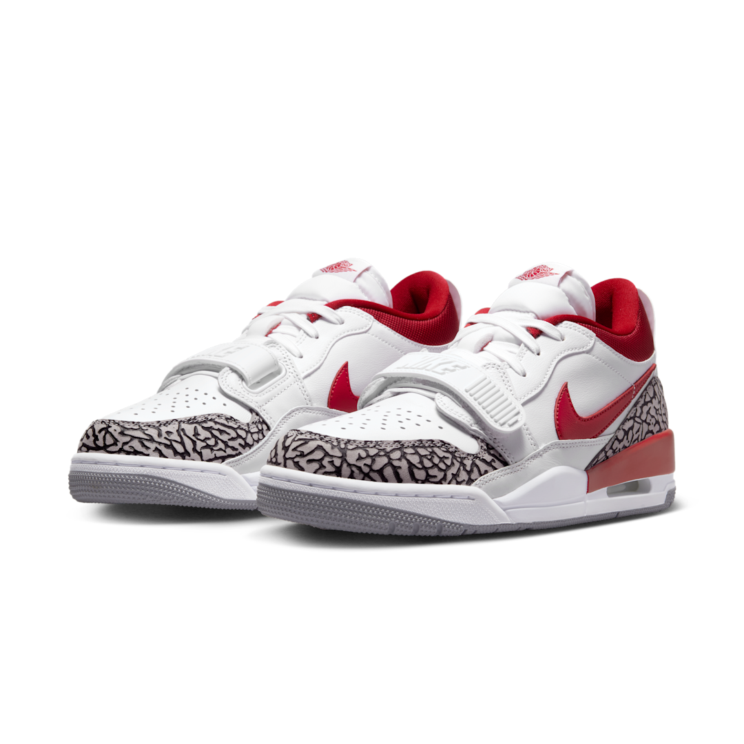Overkicks - Air Jordan Legacy 312 Low White Cement Gym Red (FQ7827-106) - vista trasera
