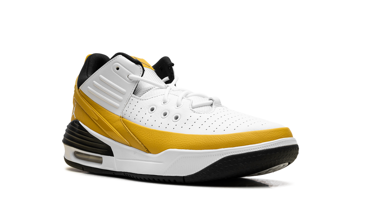 Overkicks - Air Jordan Max Aura 5 White Yellow Ochre (DZ4353-701) - detalle lateral interior