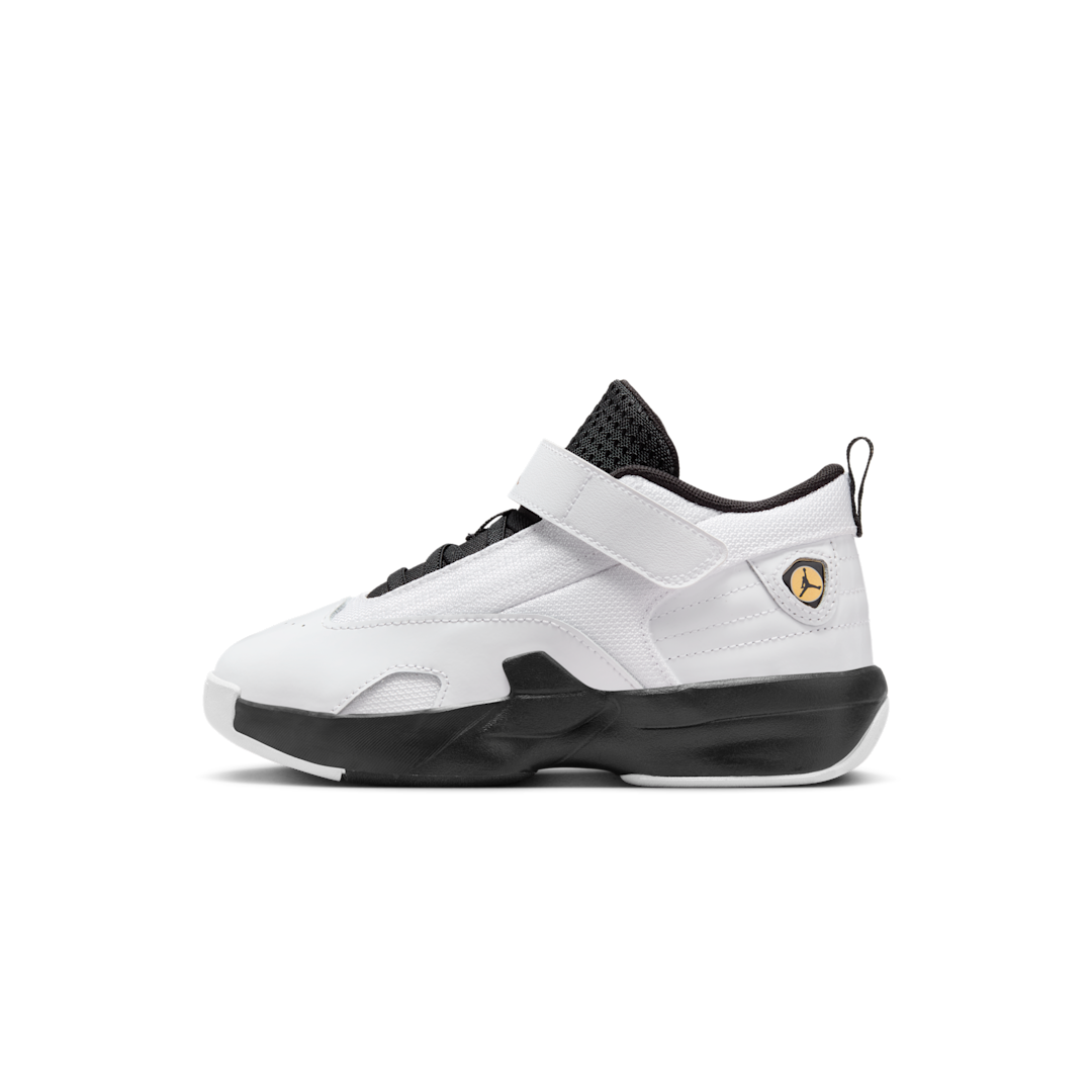 Overkicks - Air Jordan Max Aura 6 White Black Metallic Gold (PS) (FQ8299-101) - vista lateral