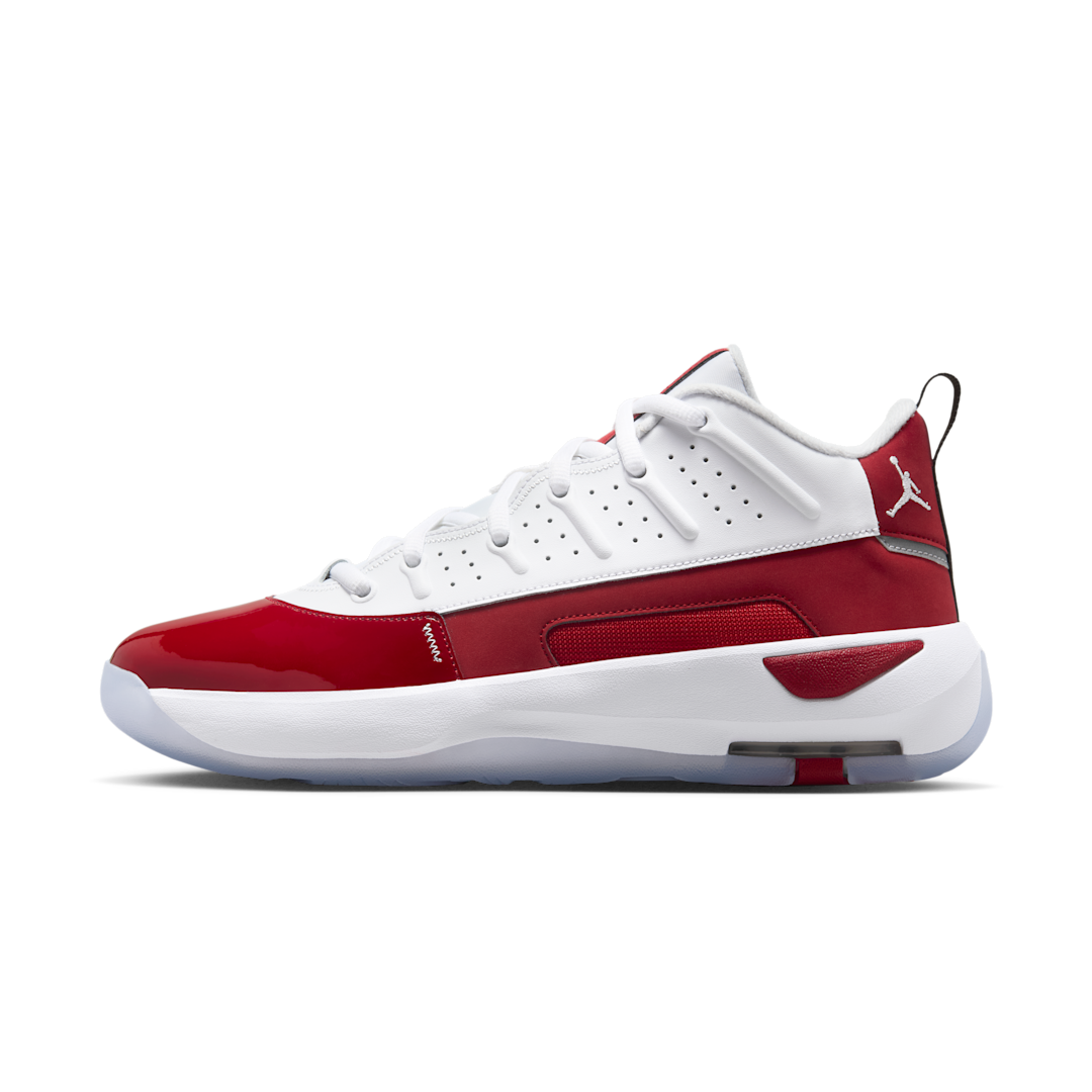 Overkicks - Air Jordan Max Aura 7 White Gym Red Black (HQ2091-106) - vista lateral