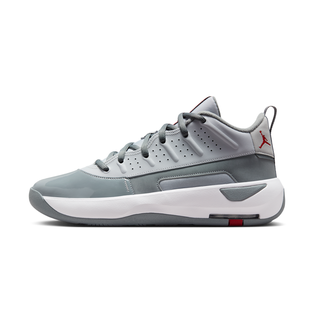 Overkicks - Air Jordan Max Aura 7 Wolf Grey Varsity Red (HQ2091-002) - vista lateral