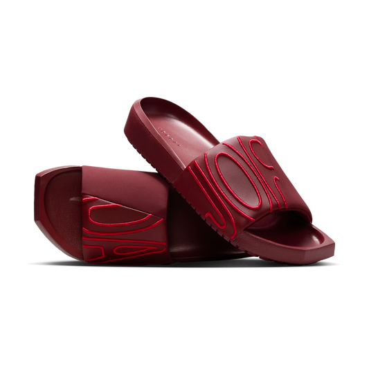 Overkicks - Air Jordan NOLA Slide Dark Team Red Hibiscus (CZ8027-603) - vista lateral
