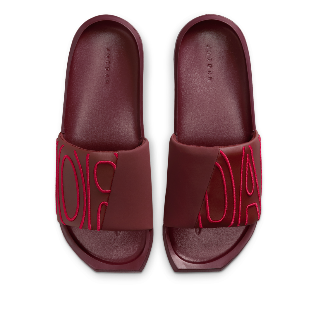 Overkicks - Air Jordan NOLA Slide Dark Team Red Hibiscus (CZ8027-603) - vista trasera