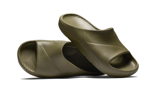 Overkicks - Air Jordan Post Slide Medium Olive (FZ6511-200) - vista lateral