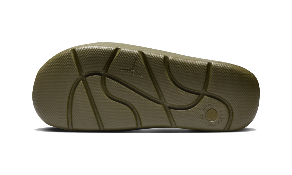 Overkicks - Air Jordan Post Slide Medium Olive (FZ6511-200) - detalle suela
