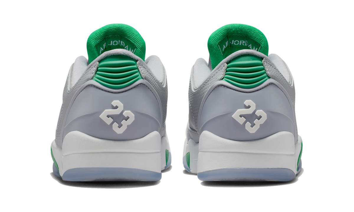 Overkicks - Air Jordan Sixty Plus Low Wolf Grey Lucky Green (IH2047-001) - detalle talón