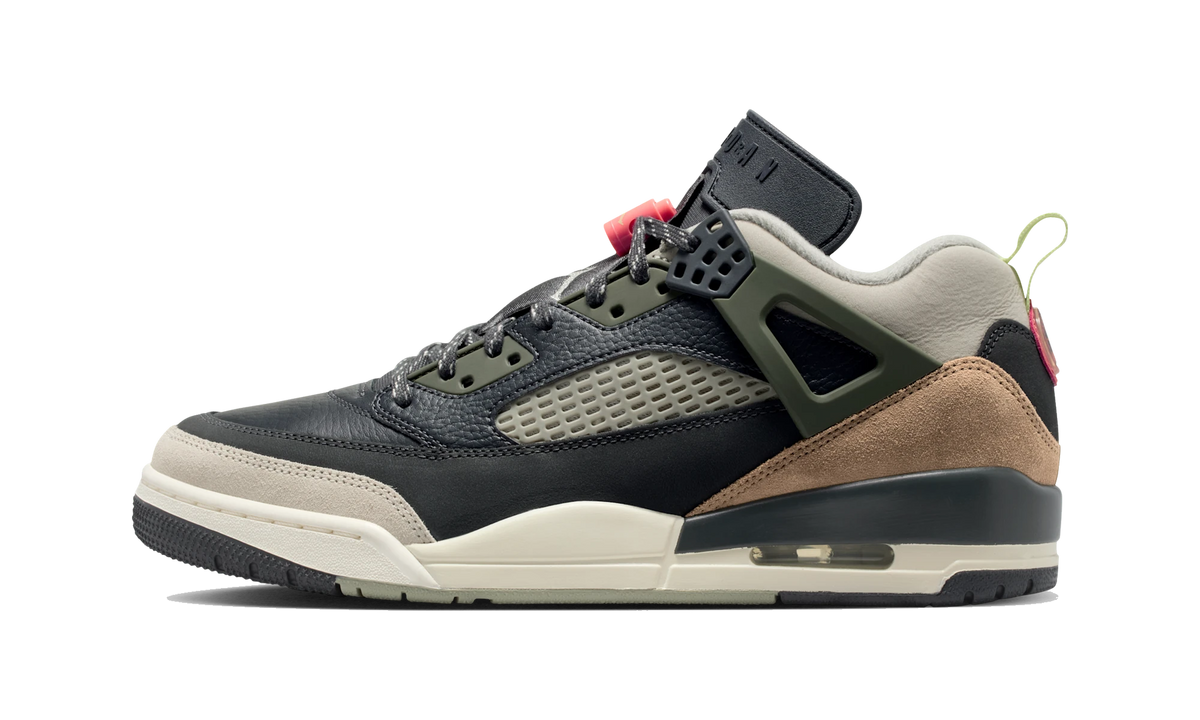 Overkicks - Air Jordan Spizike Low Anthracite Mango Cargo Khaki (FQ1759-007) - vista lateral