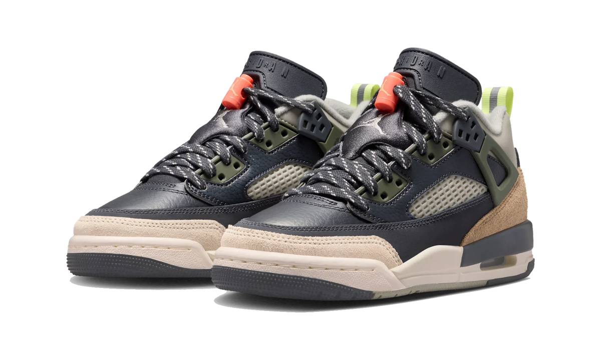Overkicks - Air Jordan Spizike Low Anthracite Mango Cargo Khaki (GS) (FQ3950-007) - imagen 2