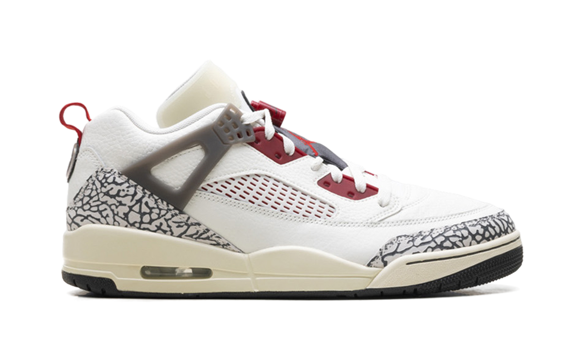 Overkicks - Air Jordan Spizike Low Sail Anthracite Coconut Milk Varsity Red (FQ1759-116) - detalle talón