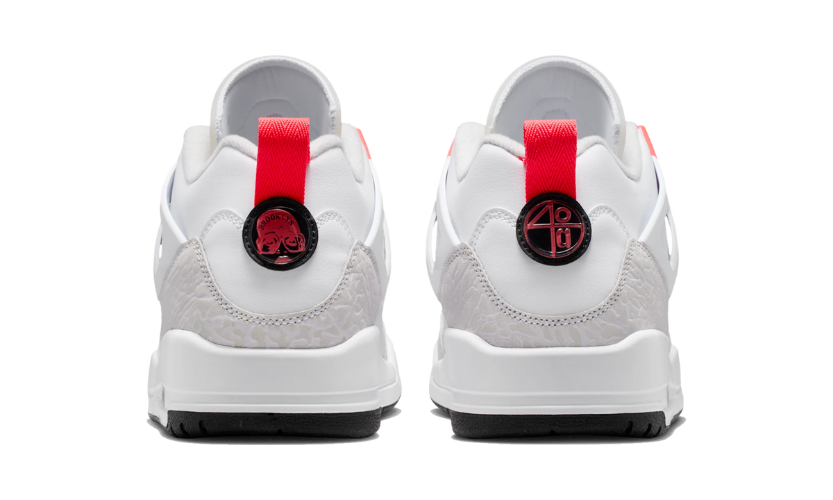 Overkicks - Air Jordan Spizike Low White Bright Crimson (IQ0305-100) - detalle talón