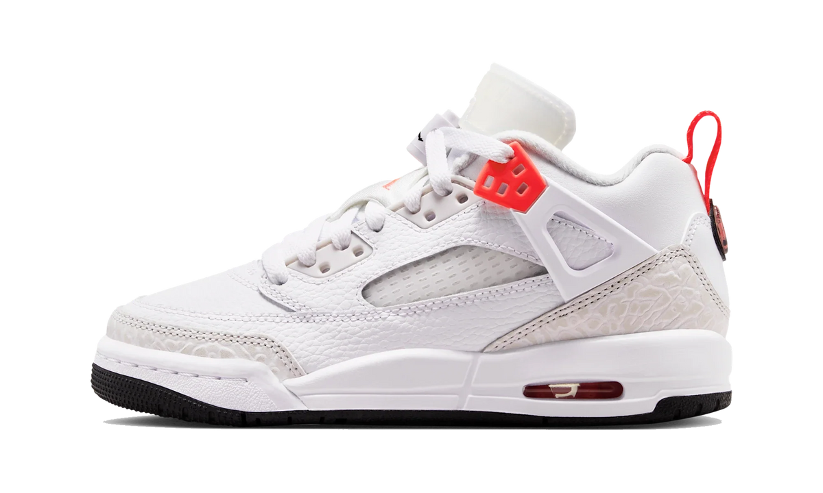 Overkicks - Air Jordan Spizike Low White Bright Crimson (GS) (IQ0320-100) - vista lateral