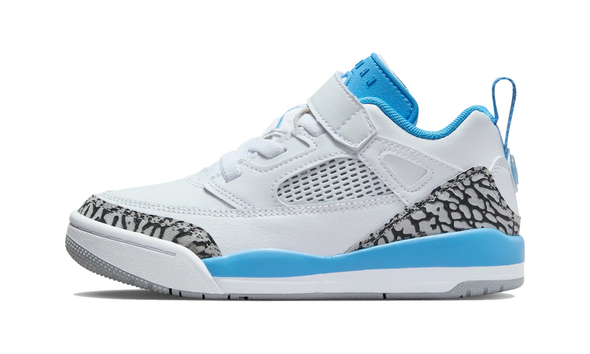 Overkicks - Air Jordan Spizike Low White Wolf Grey Anthracite University Blue (PS) (FQ3951-141) - vista lateral