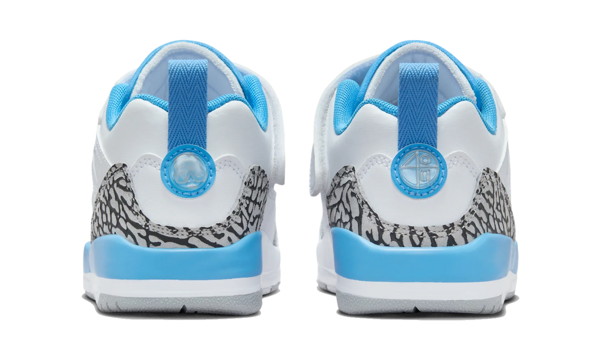 Overkicks - Air Jordan Spizike Low White Wolf Grey Anthracite University Blue (PS) (FQ3951-141) - imagen 6