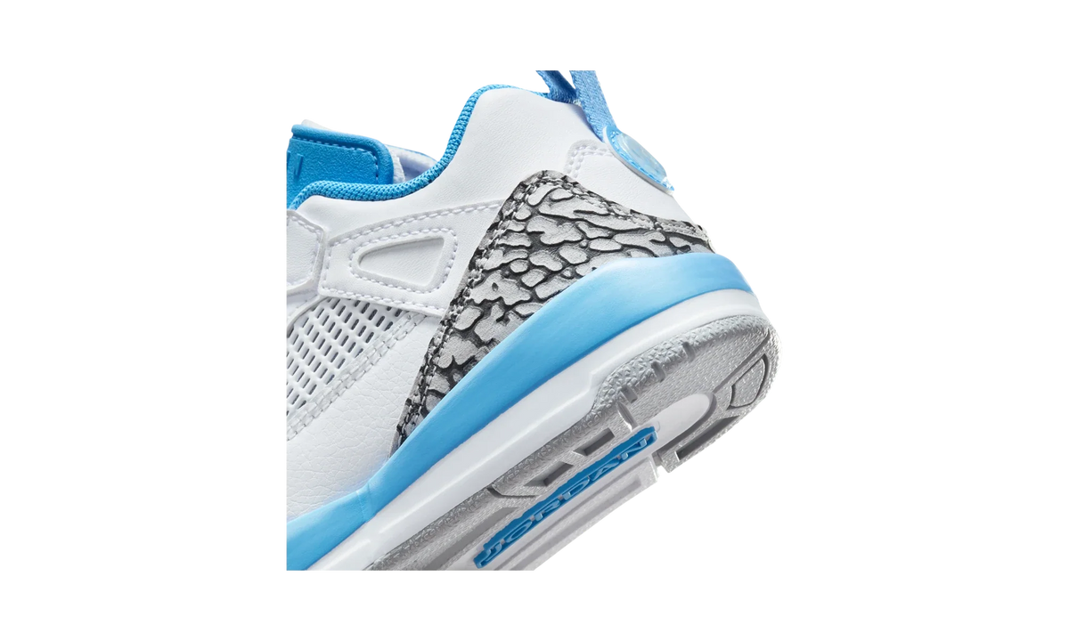Overkicks - Air Jordan Spizike Low White Wolf Grey Anthracite University Blue (PS) (FQ3951-141) - imagen 8
