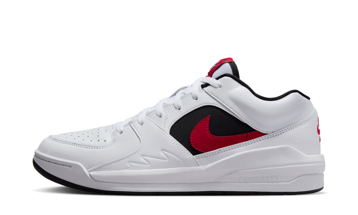 Overkicks - Air Jordan Stadium 90 White Black Gym Red (DX4397-116) - vista lateral