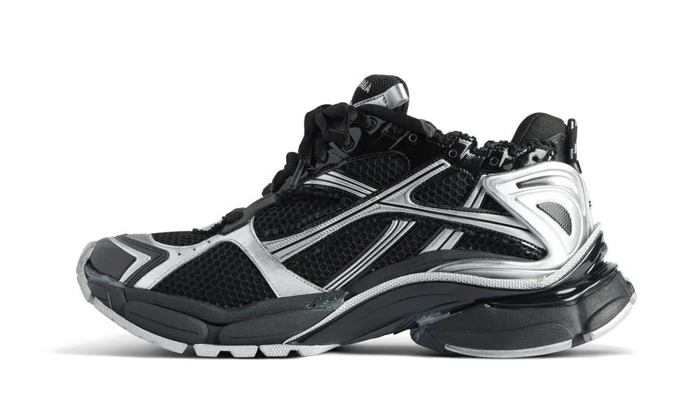 Overkicks - Balenciaga Runner Womens Black Silver (772767W3RMU1100) - par completo