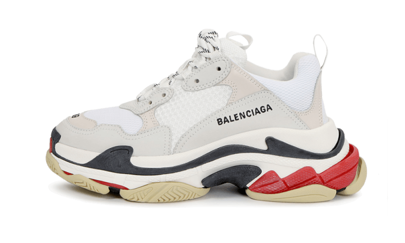 Overkicks - Balenciaga Triple S White Black Red (533882W09E19000) - vista lateral