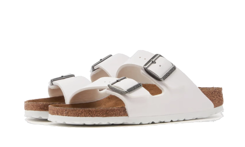 Overkicks - Birkenstock Arizona Birko-Flor White (Womens) (0552681/0552683) - vista trasera