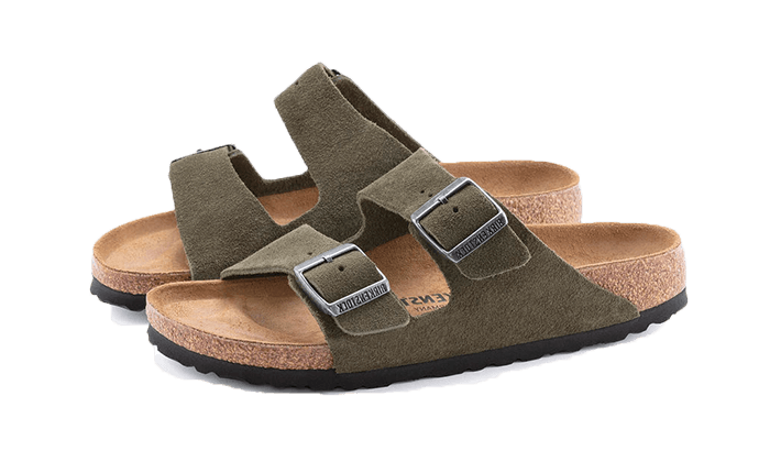 Overkicks - Birkenstock Arizona Soft Footbed Suede Leather Thyme Tonal (1030815/1030851) - vista trasera