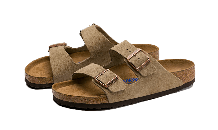 Overkicks - Birkenstock Arizona Soft Footbed Suede Taupe (0951301/0951303) - detalle talon
