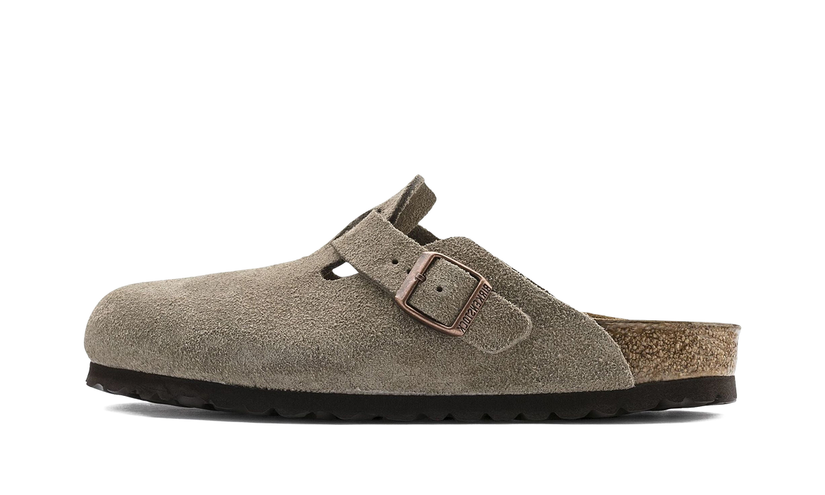 Overkicks - Birkenstock Boston BS Suede Taupe (0060461/0060463) - vista lateral