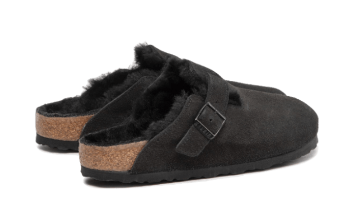 Overkicks - Birkenstock Boston Shearling Suede Black (0259881/0259883) - par completo