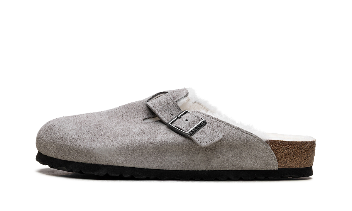 Overkicks - Birkenstock Boston Shearling Suede Stone Coin (1017650/1017651) - vista lateral