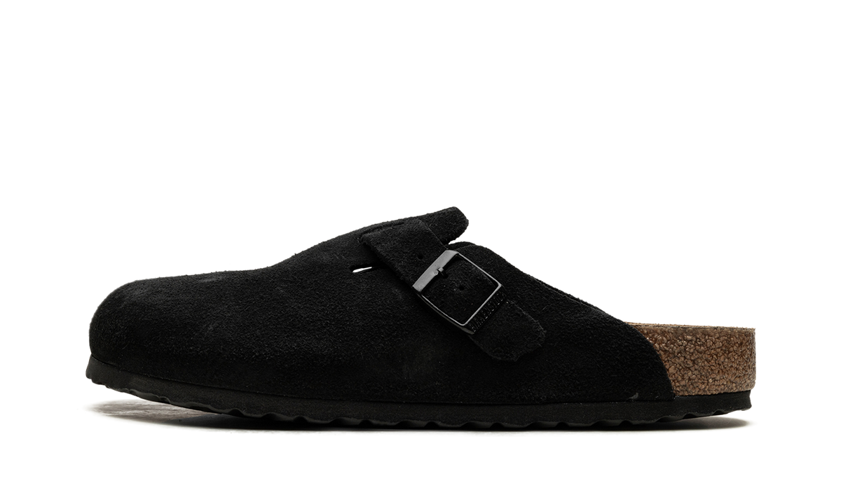 Overkicks - Birkenstock Boston Soft Footbed Suede Black (0660471/0660473) - vista lateral
