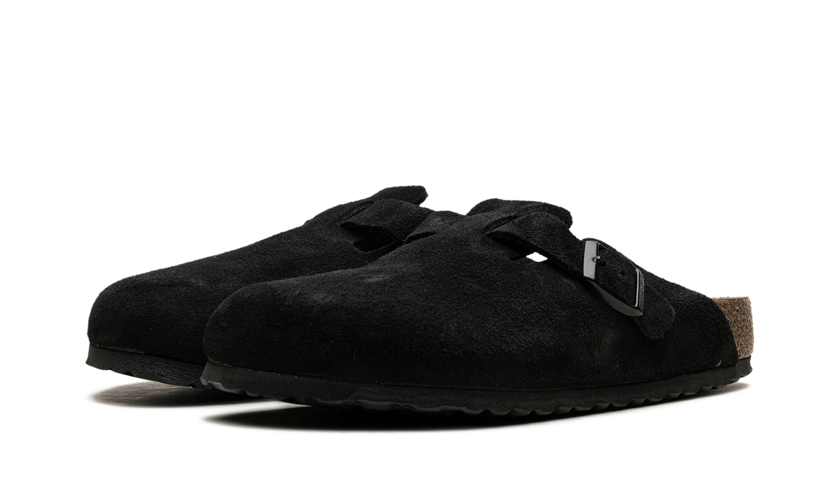 Overkicks - Birkenstock Boston Soft Footbed Suede Black (0660471/0660473) - vista trasera