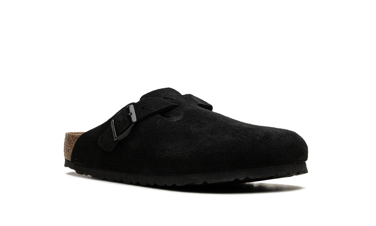 Overkicks - Birkenstock Boston Soft Footbed Suede Black (0660471/0660473) - detalle lateral interior